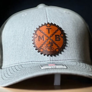 Mountain Biking Hat| Leather Patch Hat | Mountain biker hat | Mens gift for mountain bike | Biking Hat | Boyfriend Gift | Gift for Dad |