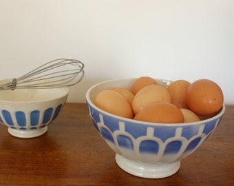 Vintage blue Bowl, Bowl, breakfast Bowl, kitchen Bowl, ceramic bowl, mixing bowl, Bowl Digoin