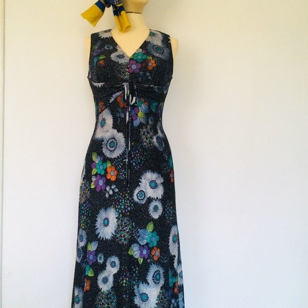 Robe de soirée, robe longue, robe vintage, robe seventies, cadeau femme