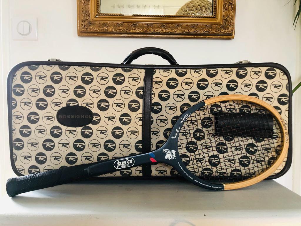 Lot Vintage Sac De Sport Triple Raquettes De Tennis – États-Unis, Original