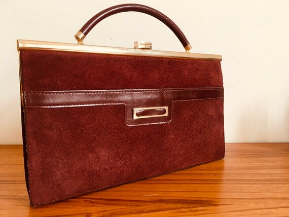 Vintage burgundy leather bag