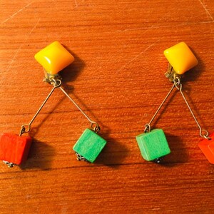 Vintage clips, vintage earring, seventies earring, gift Christmas woman