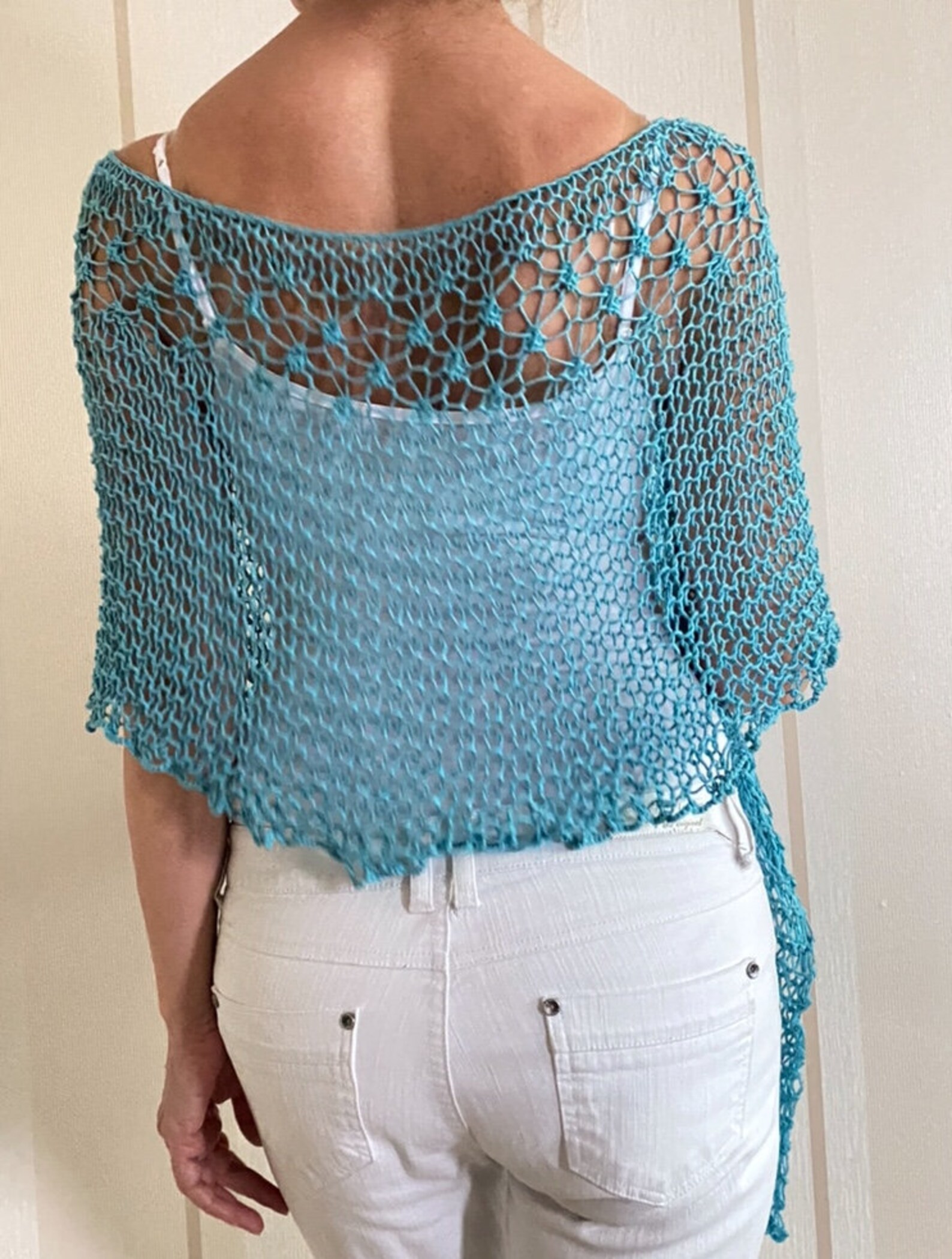 Dress Cover Up Knit Summer Poncho Women Knitwear Loose Knit Etsy