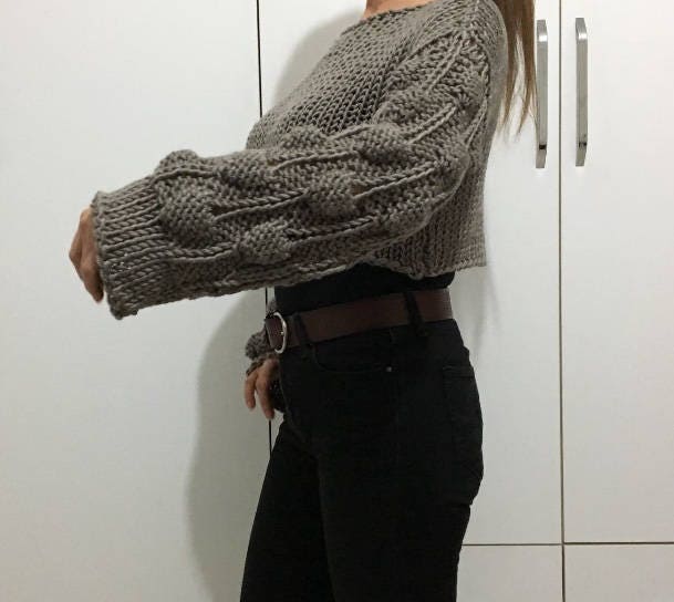 Knit Sweater Knit Crop Top Cropped Wool Sweater Winter Trends - Etsy