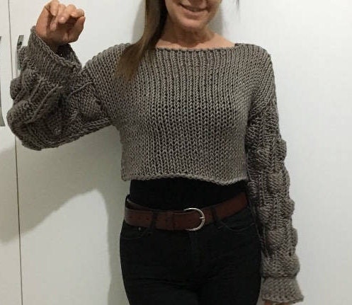woolen crop top full sleeves