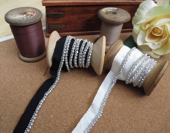 Lace Fringe black and off white double edge trimming black or gold base 2mts