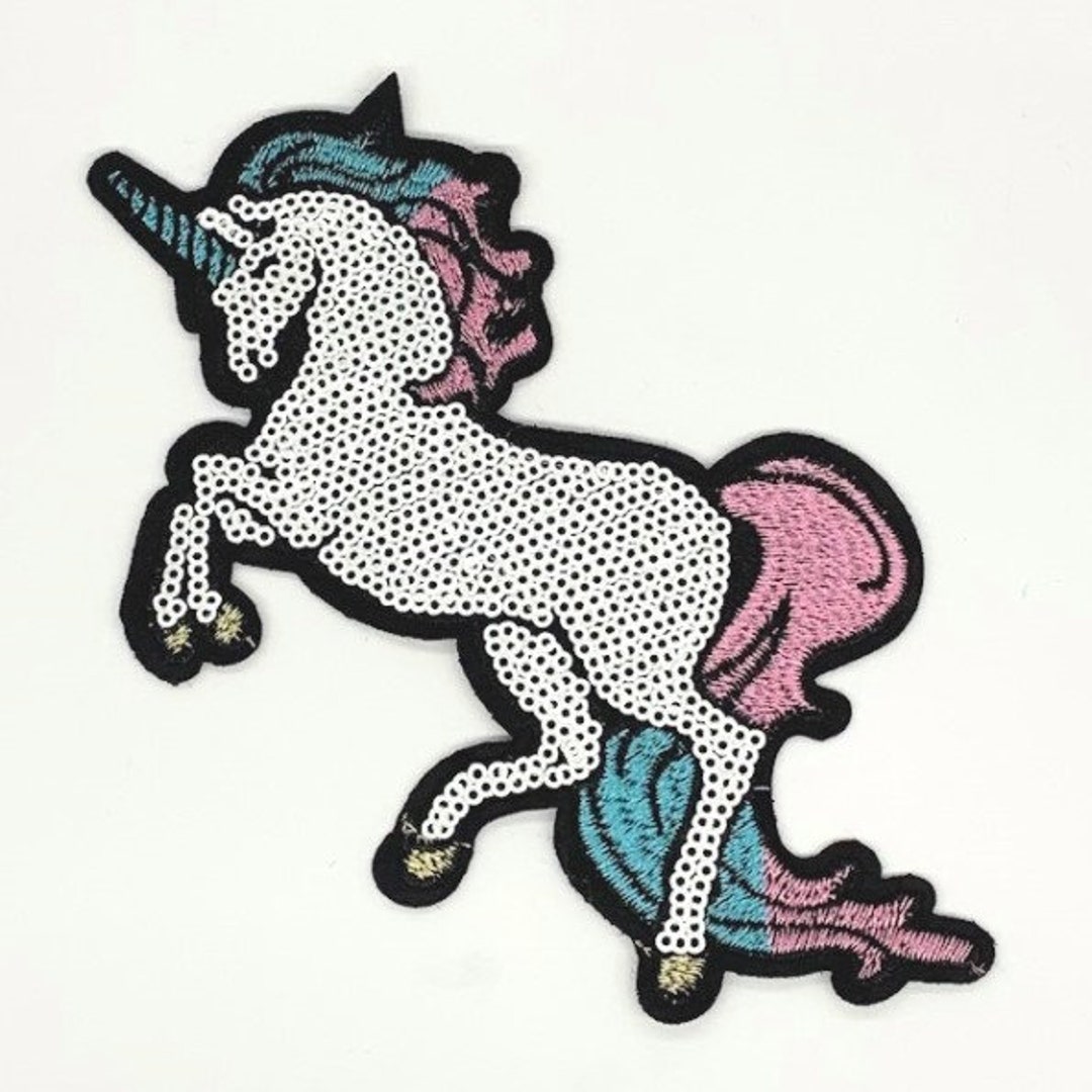 Large Sequin Unicorn Applique Patch Trim, Iron-on or Sew-on 1 Piece ...
