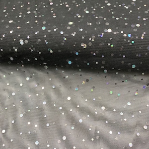 Spangle Tulle Sequin Dress Net Fabric, 145cm, Black, sold per mt Halloween?