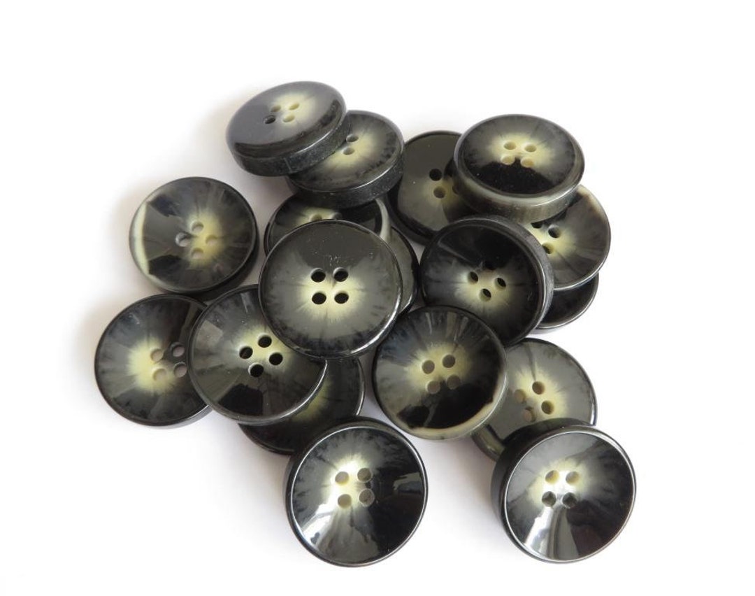 20 Black Marble Effect Buttons: Quality Horn Style, 18mm - Etsy