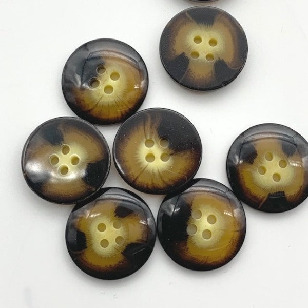 Fabulous Italian mock Tortoise shell Buttons, 23mm, 8 pieces