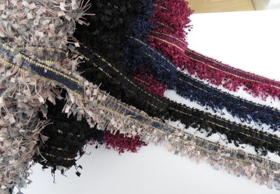 rich colours 1m textured frayed feathery edge Fringe trimming