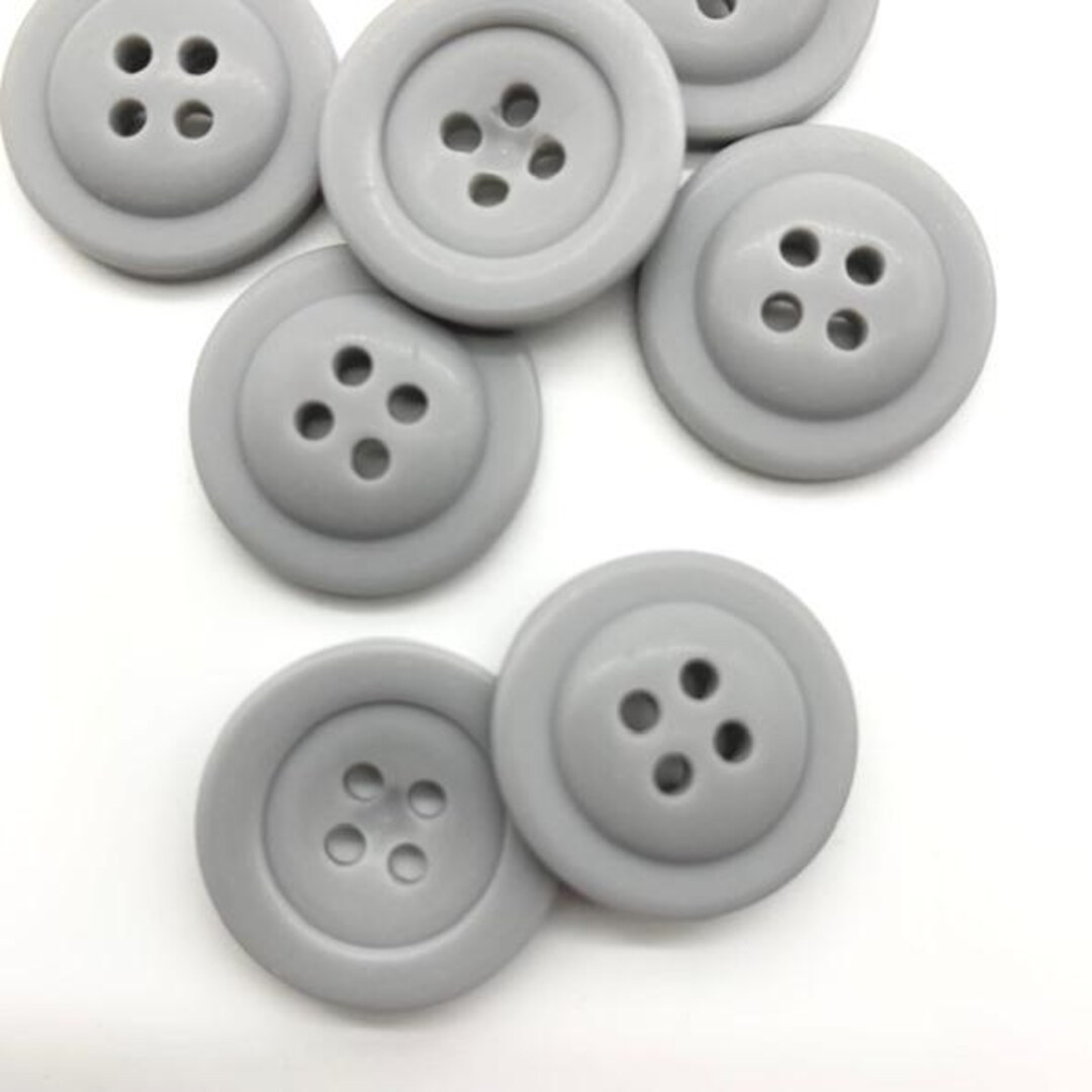 Matt Grey Buttons, 4 Hole 20mm, 12 Pieces - Etsy