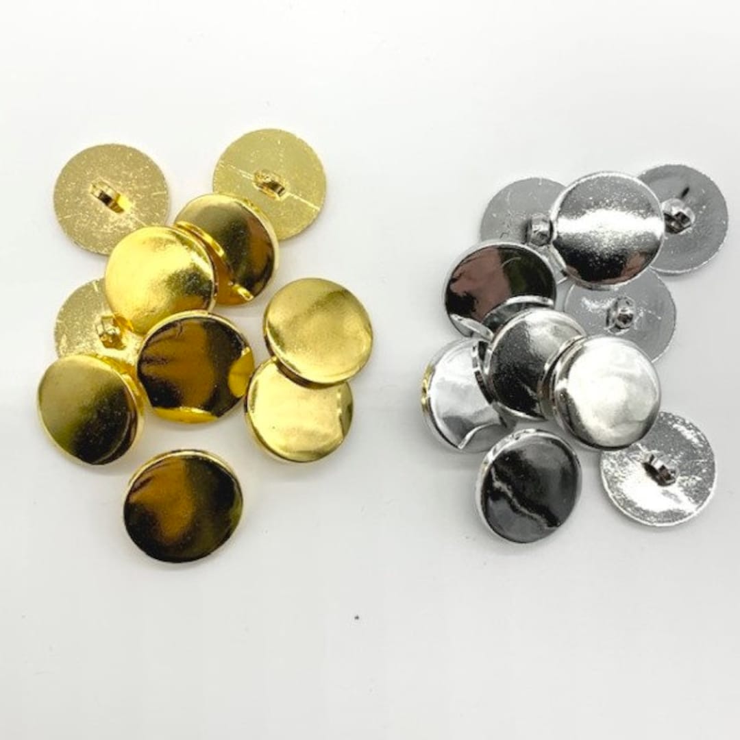 10 Military / Blazer Buttons in Gold or Silver Tones 22mm Etsy