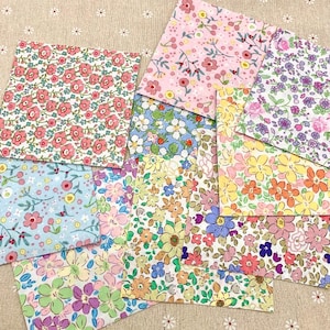 Charm Pack, 42 x 5" Pre Cut Floral Fabric Squares, Fabric Scraps