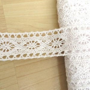 3m of Vintage Style White Cotton Lace Trim, Apparel and Crafts 3.5cm or 2.5cm