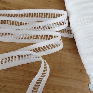 4mts of polyester insert ladder lace trim White superior quality 22mm width