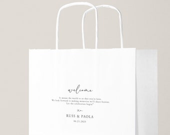 Wedding Welcome Bags, Personalized Minimal Modern, Hotel Welcome Bag, Welcome Bag Note, Wedding Welcome Box, Destination Wedding Favor Bags