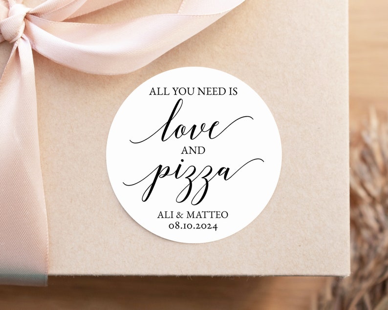 Printed Pizza Box Stickers Wedding Pizza Box Pizza Wedding Etsy