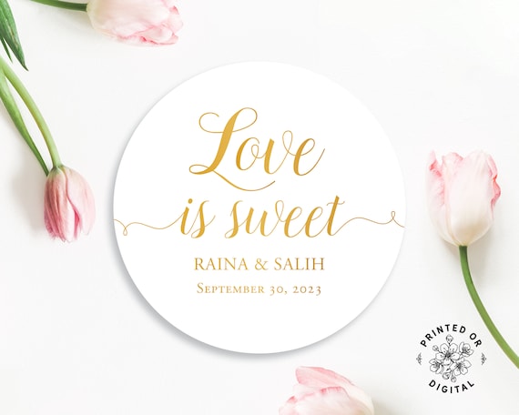 Candy Buffet Candy Favors Favor Stickers Labels White Watercolor Flowers Thank You Chalkboard Love is Sweet Favor Stickers Candy Bar Pretty Wedding Favor Stickers Love is Sweet