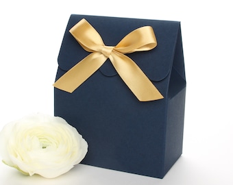 Favor Boxes, Wedding Favors, Favor Bags, Boxes and Bags, Navy Favor Boxes, Navy Blue Favor Box, Gold and Blue Favour Box, Navy Favor Bags