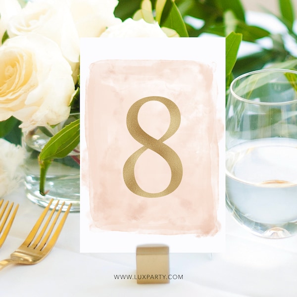 Blush Table Numbers Etsy