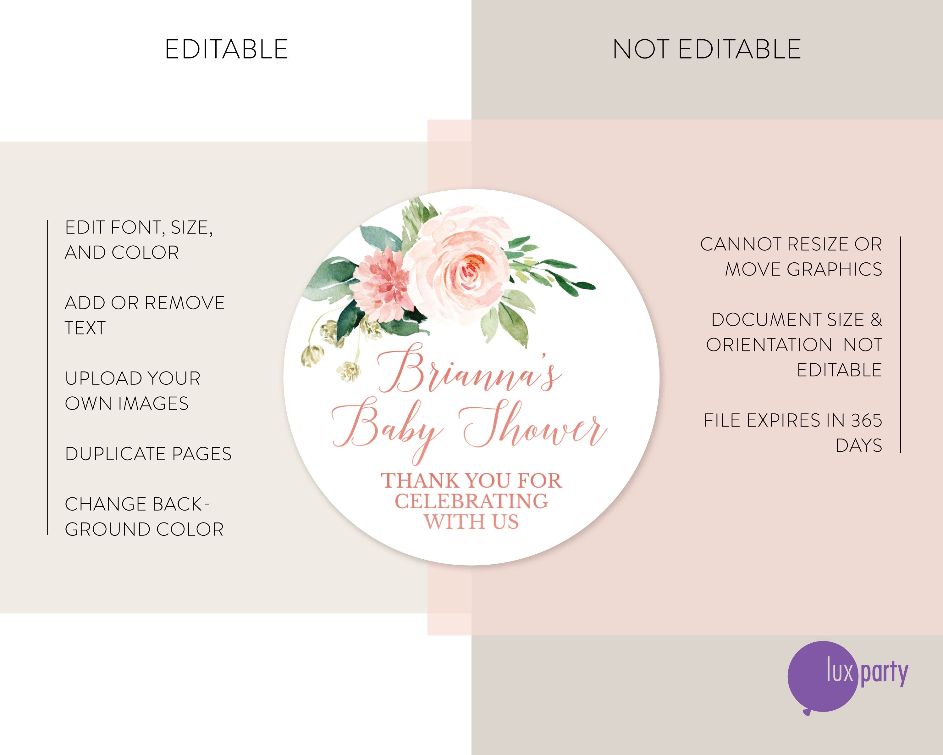 Baby Shower Stickers Printable Baby Shower Labels Template ...