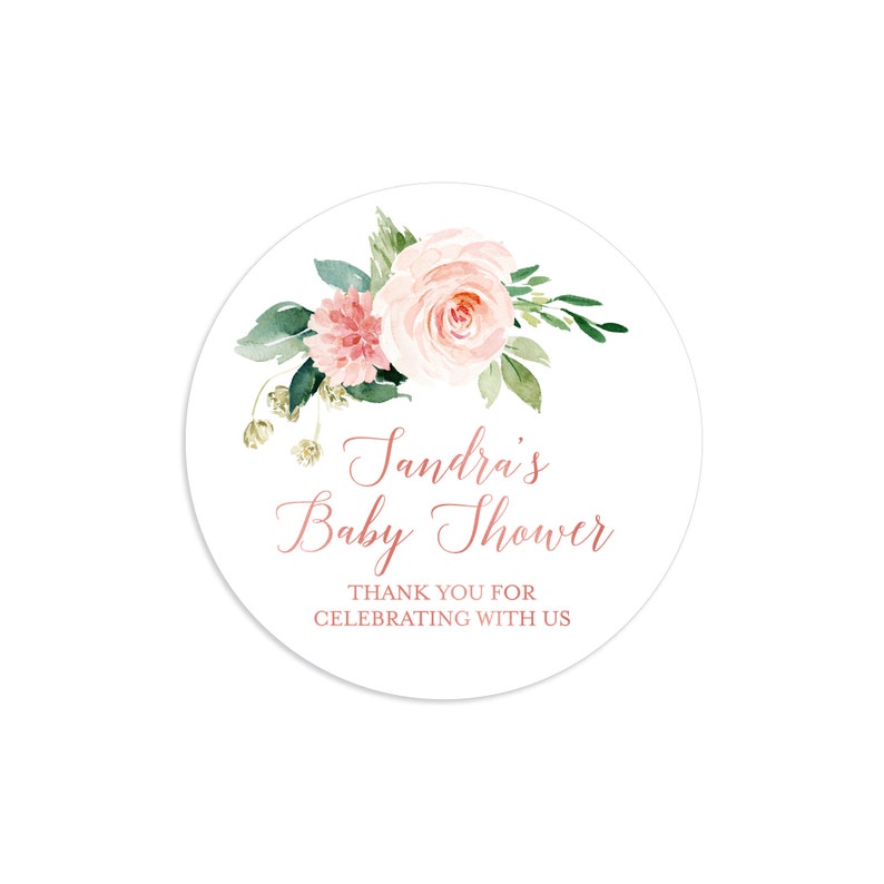 Baby Shower Stickers Labels Rose Gold Fl Mason Jar Label Personalized