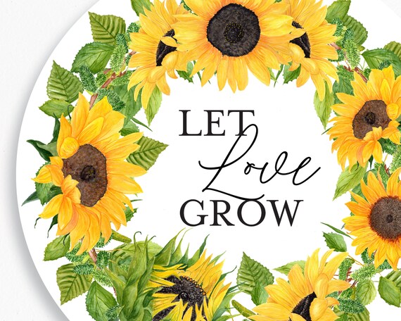 Mason Jar Sticker Sunflower Bridal Shower Sunflower Favors Love Grow Tag Sunflower Seed Favor Sunflower Wedding Let Love Grow Stickers