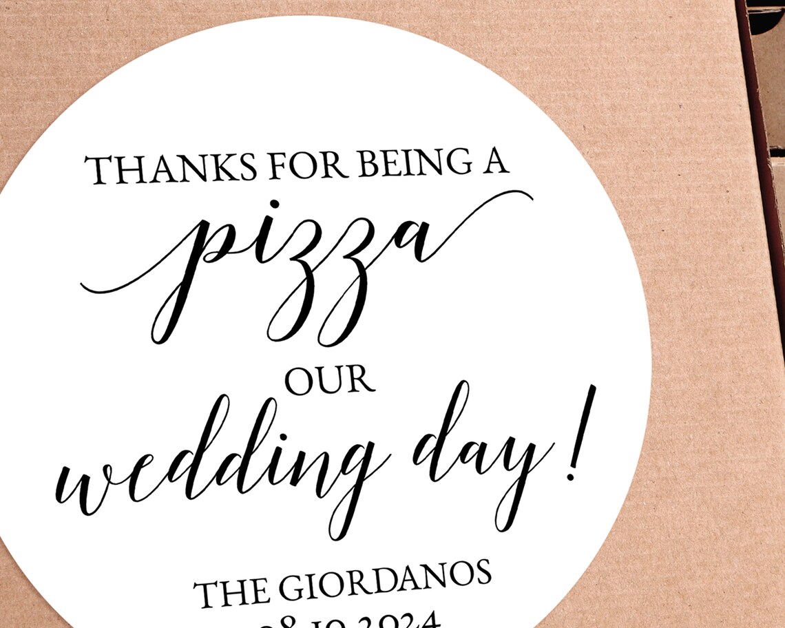 Pizza Box Stickers Printed Wedding Pizza Box Pizza Wedding Etsy