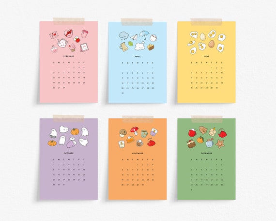 Kawaii Calendar 2023 Printable Cute Aesthetic Anime Calendar - Etsy Sweden