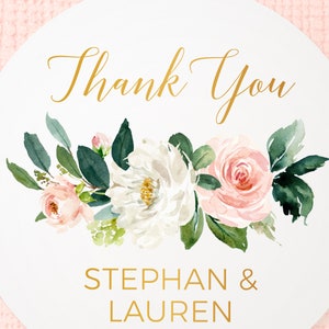 Thank You Stickers Printed, Thank You Stickers Bridal Shower, Thank You Stickers Wedding, Baby Shower Thank You Stickers, Bridal Shower Tags image 2