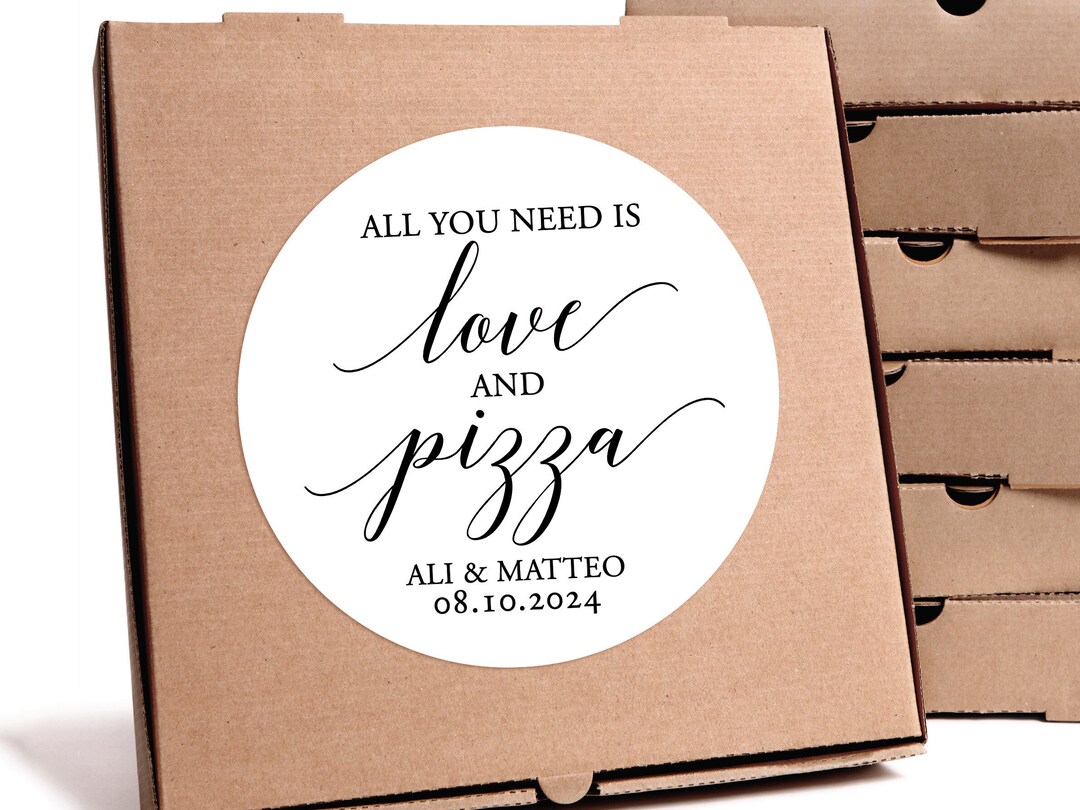 Printed Pizza Box Stickers, Wedding Pizza Box, Pizza Wedding