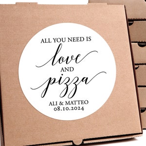Printed Pizza Box Stickers, Wedding Pizza Box, Pizza Wedding, Personalized Pizza Box, Pizza Box Label, Pizza Wedding Favor, Custom Pizza Box