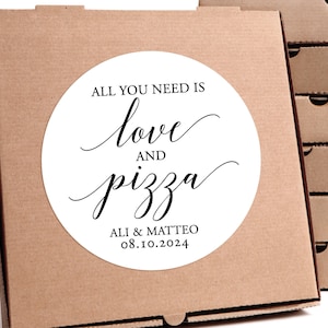 Printed Pizza Box Stickers, Wedding Pizza Box, Pizza Wedding, Personalized Pizza Box, Pizza Box Label, Pizza Wedding Favor, Custom Pizza Box