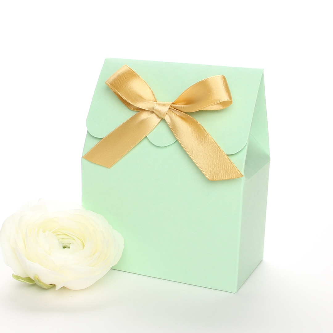 Mint Favor Boxes Mint Green and Gold Mint Green Candy Bags Etsy
