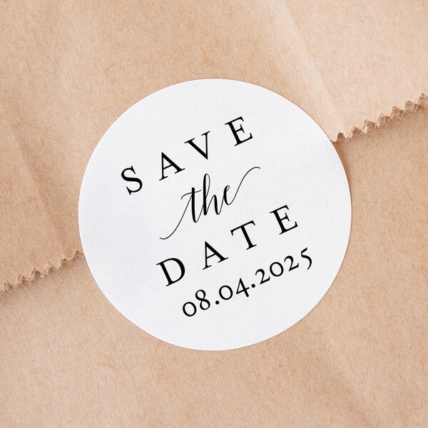 Circle Save the Date Etsy