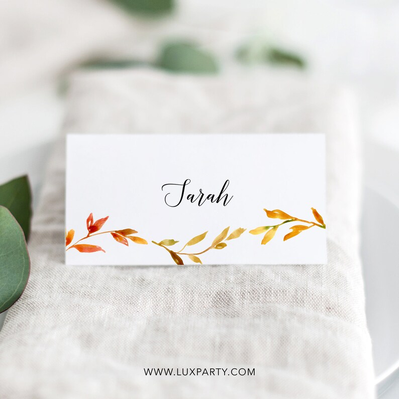 Thanksgiving Place Cards Printable Template Folded or Flat - Etsy