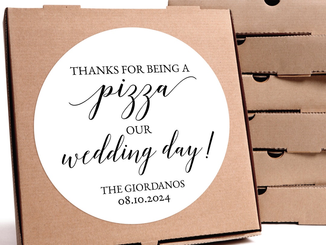 Pizza Box Stickers Printed, Wedding Pizza Box, Pizza Wedding