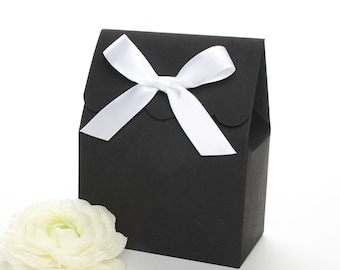 Favor Boxes, Bridal Shower Black White Gold Black Bags, Wedding Favour Boxes White, Black and White Box, Candy Favor Bags Black and White