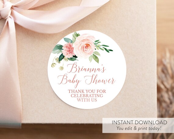 Baby Shower Stickers Printable Baby Shower Labels Template - Etsy India