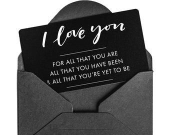 Engraved Wallet Card Love Note |  Anniversary Gift for Boyfriend, Husband, Wife, Girlfriend, Birthday, Boyfriend Valentine Day Gift