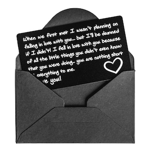  Personalized Wallet Insert - Engraved Metal Card - Cute Gift  Idea for Couples - 1 Year Anniversary Gifts for Boyfriend, Long Distance  Relationship & More. Made by Veteran-Owned Shop in the