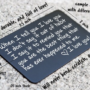 Perfect Anniversary Gift for Husband Engraved Wallet Insert - Etsy