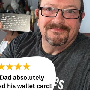 Fathers Day Card for Dad from Son or Daughter Remind Dad How Much He Means to You with this Laser Engraved Wallet Card image 5