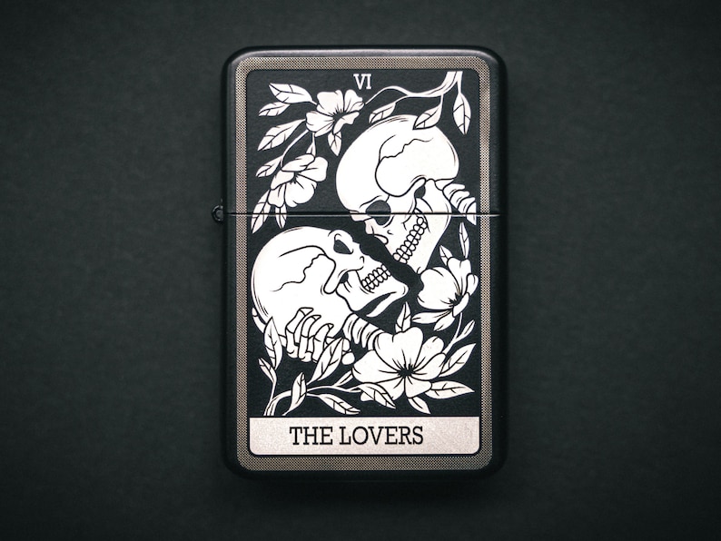 NEW! Tarot Card Flip Lighter - 22 Cards to Choose | Double Sided Laser Engraved Art | Major Arcana | Unique Collectible Gifts for Cartomancy 