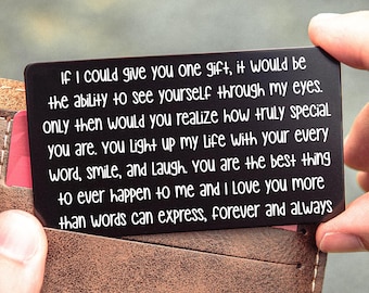 Engraved Wallet Card for Husband Boyfriend - Valentine's Day Gift - I Love You Card He'll Carry Every Day
