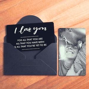 Custom Photo Wallet Card & Personal Message - Gift for Boyfriend, Husband, Wife, Girlfriend - A Unique Anniversary Gift for Him or Her