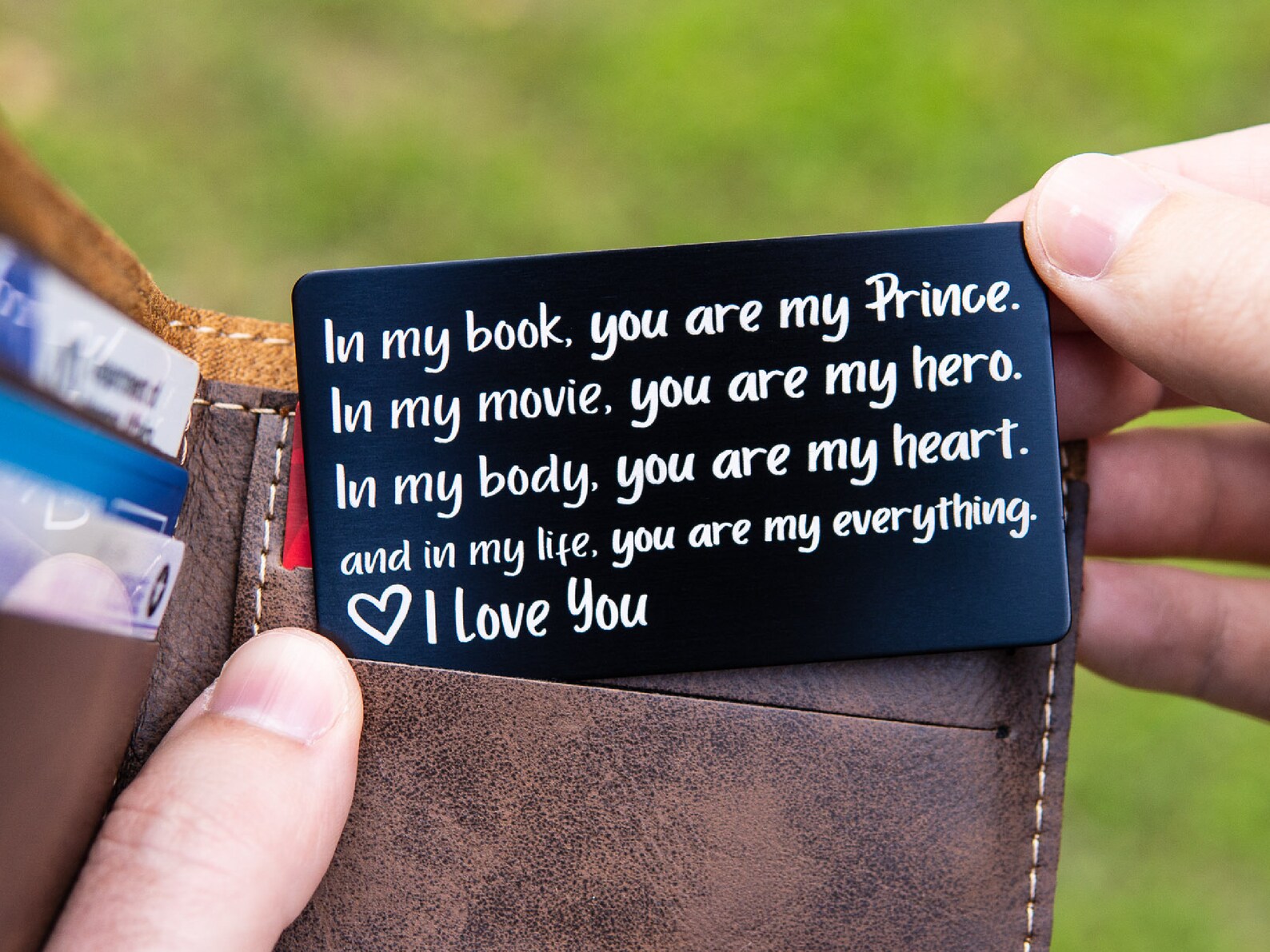 Cute Engraved Wallet Card Love Note Gift for Your Boyfriend Etsy