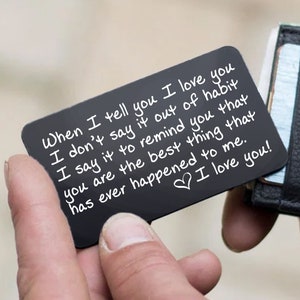 Boyfriend Gift for Birthday, Anniversary Gift for Husband - Laser Engraved Wallet Card Gift for Him, Cute 1 Year Anniversary Gift, 10 Year