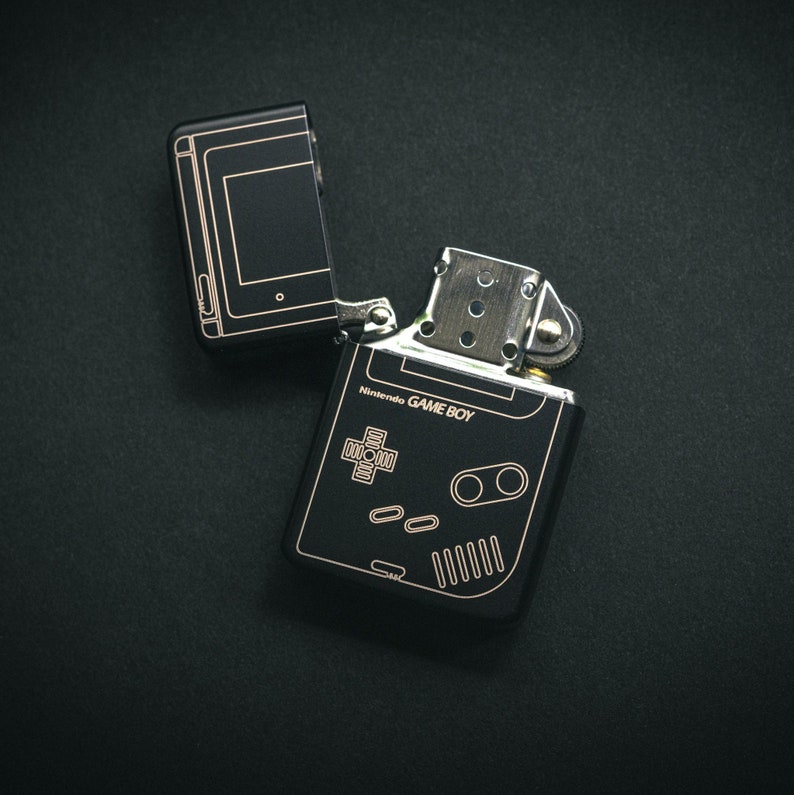 Engraved Nintendo GameBoy Design Flip Lighter.